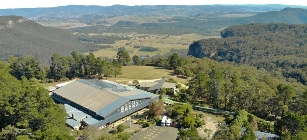 Drone view Mountains Christian College - a school in the Blue Mountains